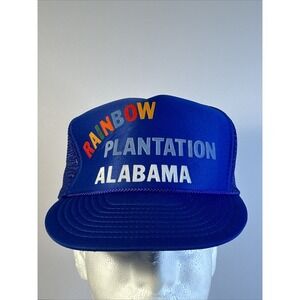 Vintage Rainbow Plantation Cap Hat Snap Back Mesh Trucker 80's Alabama Spellout